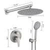 10 Inches Wall Mounted Shower with High Pressure Rain Shower Head and 5-Function Handheld Shower Head