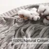 Silver Grey, 100% Pure Cotton Cable Knit Throw Blanket, Super Soft Warm 51x67 Knitted for Couch, Sofa, Chair, Bed - Extra Cozy, Machine Washable