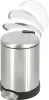 1.2 Gallon | Round Stainless Steel Garbage Bin with Soft Close Lid Step Foot Pedal | Metal Waste Basket with Removable Inner Bucket