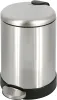 1.2 Gallon | Round Stainless Steel Garbage Bin with Soft Close Lid Step Foot Pedal | Metal Waste Basket with Removable Inner Bucket