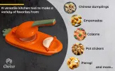 2-in-1 Manual Dough Press. Dumpling Empanada Pastries Maker, Orange
