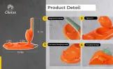 2-in-1 Manual Dough Press. Dumpling Empanada Pastries Maker, Orange