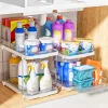 White 2-Tier Multi-Purpose Bathroom Under Sink Organizers and Storage, Stackable Kitchen Pantry Organization
