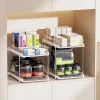 White 2-Tier Multi-Purpose Bathroom Under Sink Organizers and Storage, Stackable Kitchen Pantry Organization