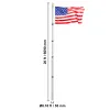 20FT Telescoping Flag pole Kit, Heavy Duty Aluminum Alloy in Ground Outside Silver, w 3x5 Flag