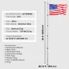 20FT Telescoping Flag pole Kit, Heavy Duty Aluminum Alloy in Ground Outside Silver, w 3x5 Flag