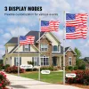 20FT Telescoping Flag pole Kit, Heavy Duty Aluminum Alloy in Ground Outside Silver, w 3x5 Flag