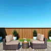 28" Wide Armless Outdoor Chairs with Cushions (Set of 2) – Fully Assembled