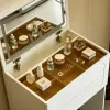 3-in-1 Compact Vanity Desk With Flip-up Led Mirror &3 Adjustable Lighting Modes, Storage Makeup Table