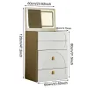 3-in-1 Compact Vanity Desk With Flip-up Led Mirror &3 Adjustable Lighting Modes, Storage Makeup Table