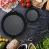 Oven Safe 3 Pcs Pre-Seasoned Cast Iron Skillet Set 6/8/10in Non-Stick Cookware Heat-Resistant Frying Pan