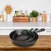 Oven Safe 3 Pcs Pre-Seasoned Cast Iron Skillet Set 6/8/10in Non-Stick Cookware Heat-Resistant Frying Pan