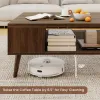 42 Inch Mid Century Modern Coffee Table Rectangular with Open Compartment Walnut