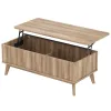 43.5" Rectangle Wooden Fluted Lift Top Coffee Table, Walnut
