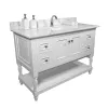 43''x22"  engineered stone Carrara white marble color with rectangle undermount ceramic sink and single faucet hole with back splash