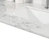 43''x22"  engineered stone Carrara white marble color with rectangle undermount ceramic sink and single faucet hole with back splash