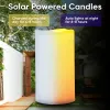 4"x10" Large Solar Candles Outdoor Waterproof, Dusk to Dawn, Solar Powered Flameless Candles for Outdoor, Lanterns, Set of 4