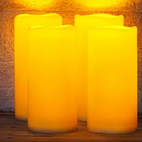 4"x10" Large Solar Candles Outdoor Waterproof, Dusk to Dawn, Solar Powered Flameless Candles for Outdoor, Lanterns, Set of 4