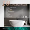 Matte White 59'' Solid Surface Matte Tub, Solid Surface Soaking Tub, Stone Resin Freestanding Bathtub