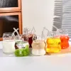 6 Pcs 19 Ounce Glass Straw Cup, Coffee, Milk, Juice, Cold Drink, Tea, Water, Striped Cloud Cup