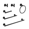 6 Piece Stainless Steel Bathroom Towel Rack Set Wall Mount Black