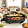 6L Electric Hot Pot with Divider 1100W Dual-Flavor Pot Shabu Shabu Fondue Pot Non-Stick with 5-Temp Control