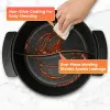 6L Electric Hot Pot with Divider 1100W Dual-Flavor Pot Shabu Shabu Fondue Pot Non-Stick with 5-Temp Control