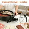 6L Electric Hot Pot with Divider 1100W Dual-Flavor Pot Shabu Shabu Fondue Pot Non-Stick with 5-Temp Control