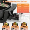 6L Electric Hot Pot with Divider 1100W Dual-Flavor Pot Shabu Shabu Fondue Pot Non-Stick with 5-Temp Control
