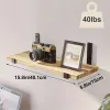 8-Pack 15.8" Floating Wall Shelves, Multi purpose, Large Capacity Rustic Brown Storage Shelves – Heavy-Duty Wall-Mounted Racks
