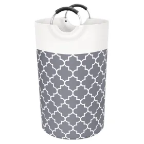 82L Laundry Basket Portable Foldable Home Laundry Storage Bag, Gray
