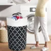 82L Laundry Basket Portable Foldable Home Laundry Storage Bag, Black