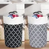 82L Laundry Basket Portable Foldable Home Laundry Storage Bag, Black