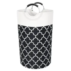 82L Laundry Basket Portable Foldable Home Laundry Storage Bag, Black