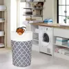 82L Laundry Basket Portable Foldable Home Laundry Storage Bag, Gray