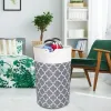 82L Laundry Basket Portable Foldable Home Laundry Storage Bag, Gray