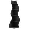 Modern 5 Shelf Corner Bookcase in Black Wood Finish