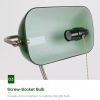 Green Glass Shade Antique Brass Bankers Lamp Desk Light Table Lamp