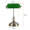 Green Glass Shade Antique Brass Bankers Lamp Desk Light Table Lamp