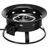 Black Portable Outdoor Metal Propane Fire Pit with Cover and Carry Kit