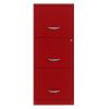 Red Metal 3-Drawer Vertical Key Locking Filing Cabinet