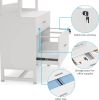 Home Office Lockable 2 Drawer Filing Cabinet Bookshelf in White Wood Finish