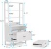 Home Office Lockable 2 Drawer Filing Cabinet Bookshelf in White Wood Finish