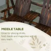 Log Design Adirondack Swing Chair Outdoor 2-Seat Freestanding Solid Wood Dark Brown