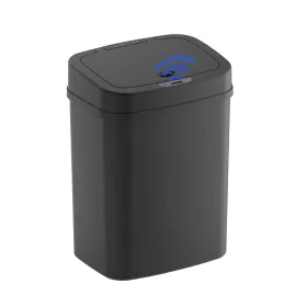 Automatic Bathroom Trash Can, 3 Gallon Plastic Motion Sensor Garbage Bin with Soft Close Lid, Black