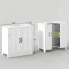 Bathroom Sink Cabinet, Pedestal Sink Cabinet with Adjustable Shelf, White