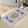 Boho Bluish Kitchen Rug Sets 3 Piece with Runner Non Slip Mats Washable Kitchen Mats for Floor Thick Mats