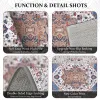 Boho Bluish Kitchen Rug Sets 3 Piece with Runner Non Slip Mats Washable Kitchen Mats for Floor Thick Mats