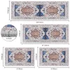 Boho Bluish Kitchen Rug Sets 3 Piece with Runner Non Slip Mats Washable Kitchen Mats for Floor Thick Mats