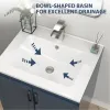Ceramic Rectangle Vanity Top Sink Single Bowl bathroom Basin in Glossy White with Overflow Hole and Single Faucet 20 x 24in